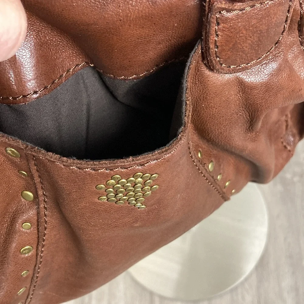 Lucky Brand Brown Lamb Leather Satchel Bag